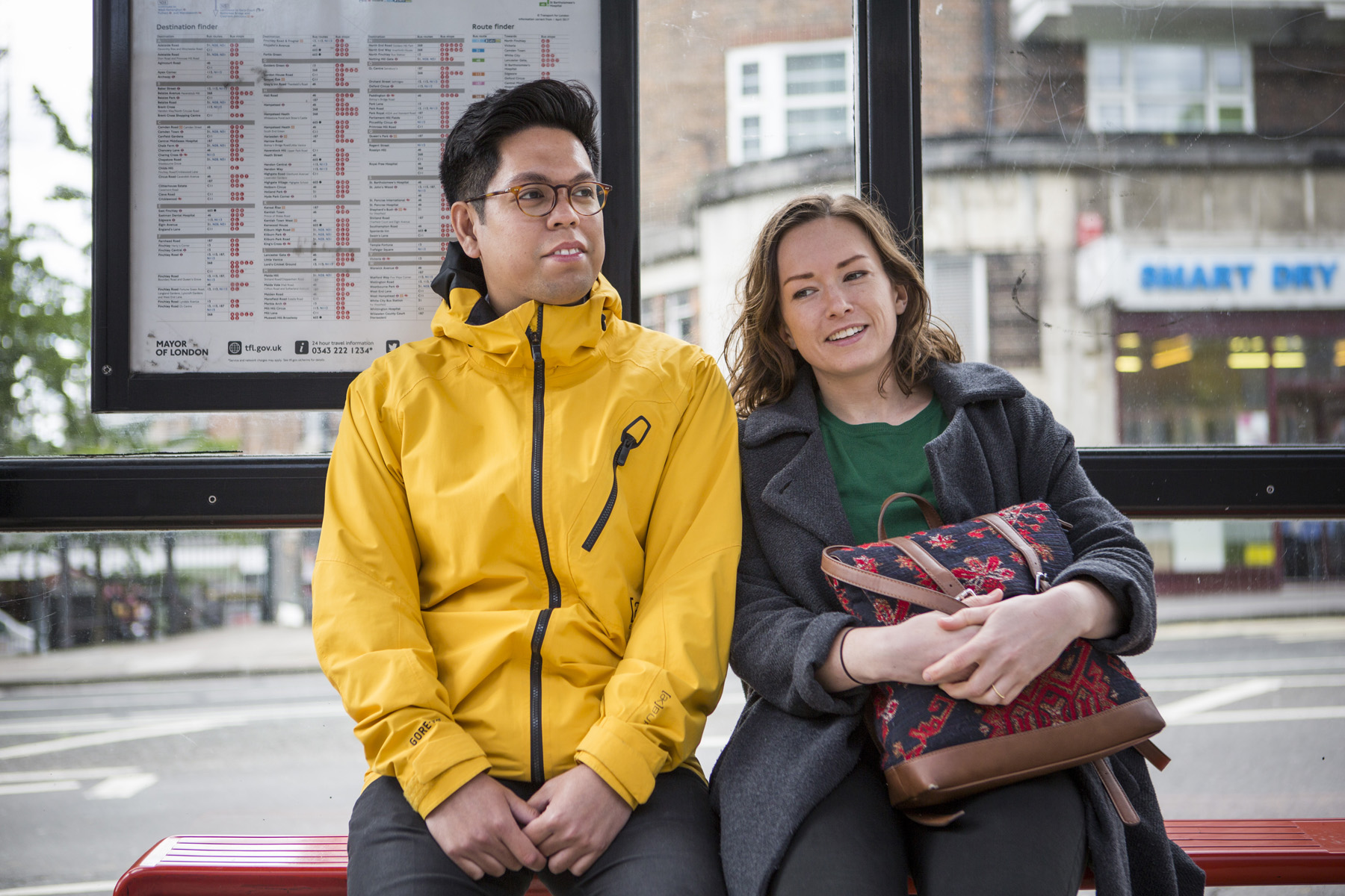 Students at bus stop
