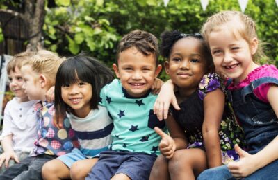 Group of happy kids