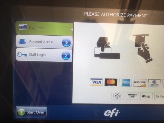 Login screen on a printer controller in the library