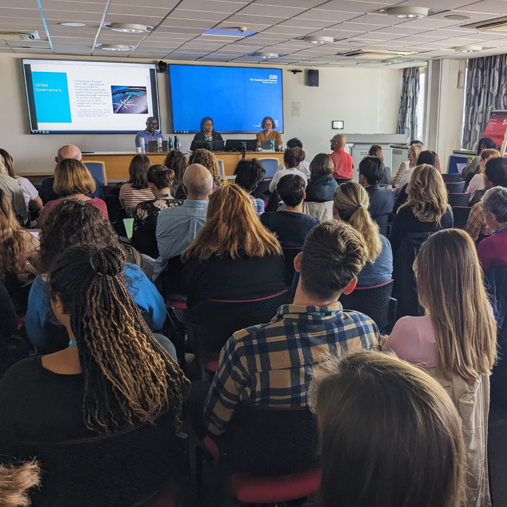 An induction meeting for new students.