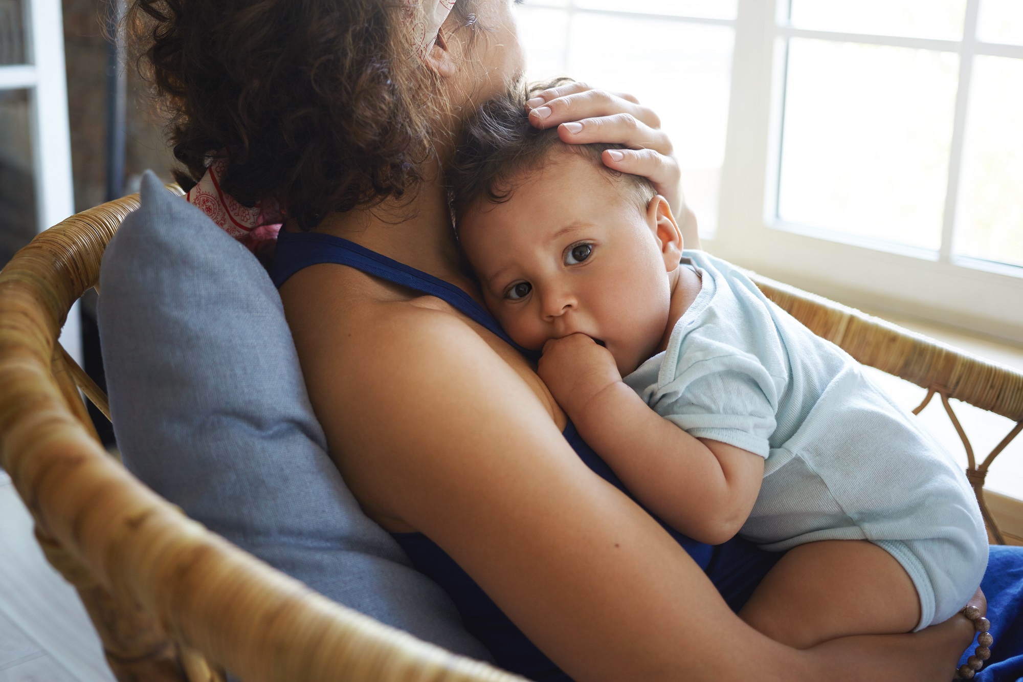 Woman and infant