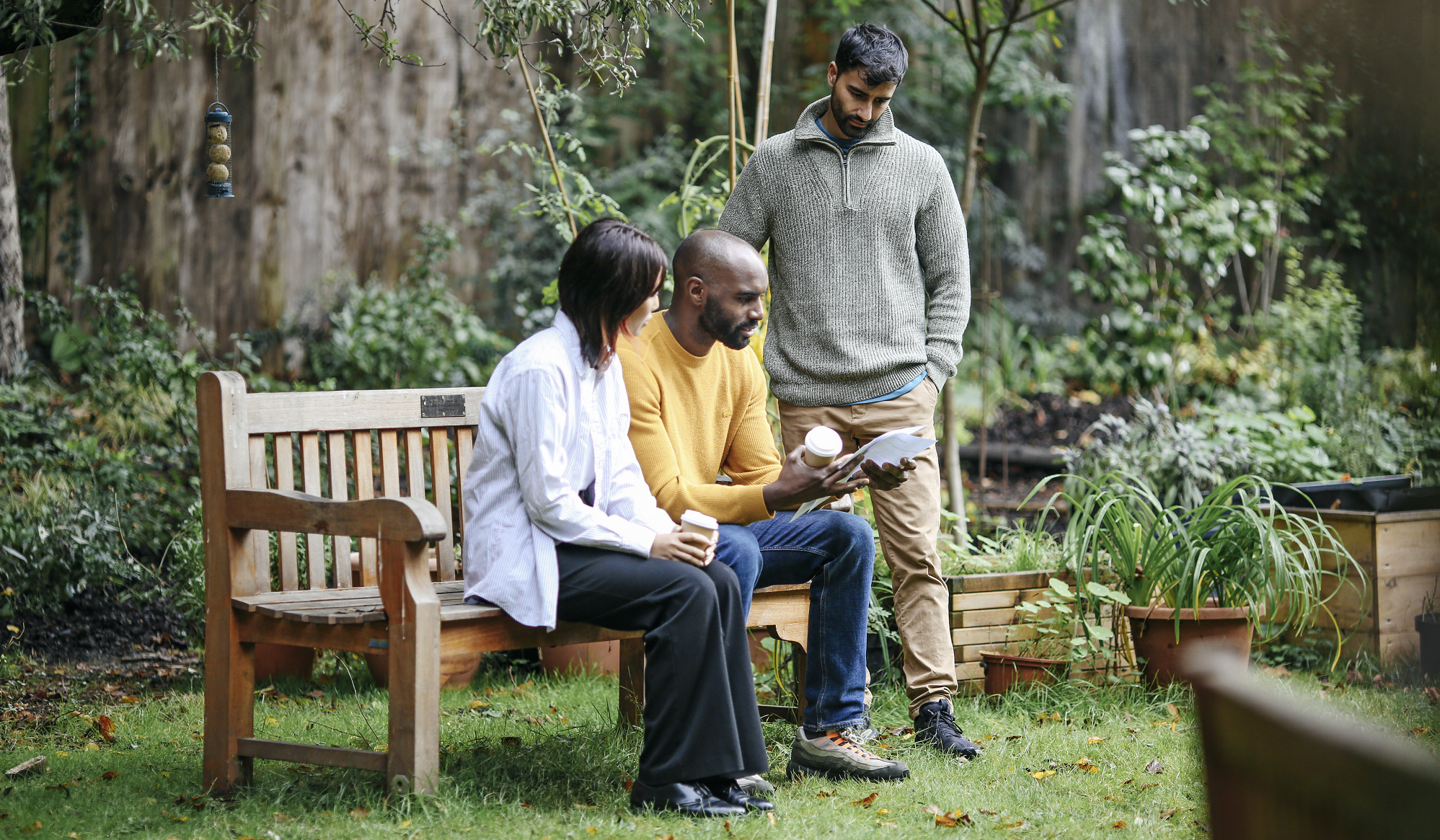 Students in Garden at Tavistock Centre