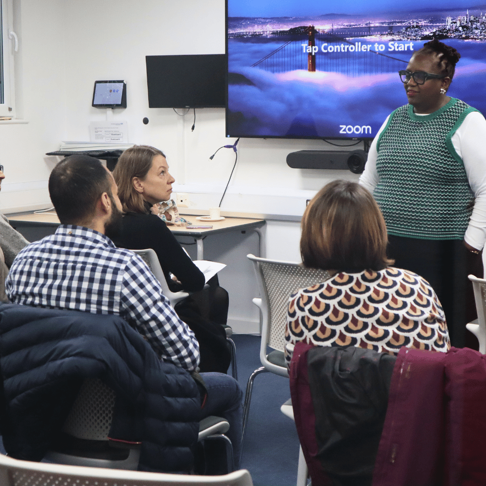 Couse lead giving a talk to prospective students