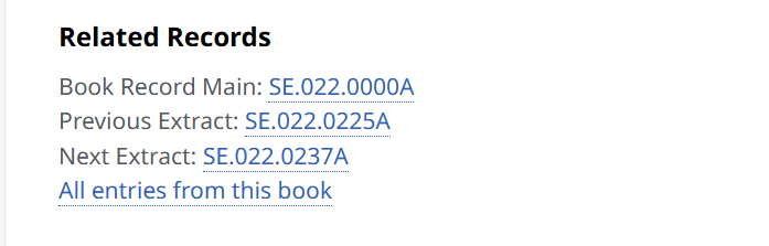 Related Records section on a PEP Archive ebook screen, including Book Main Record, Previous Extract, Next Extract and All entries from this book